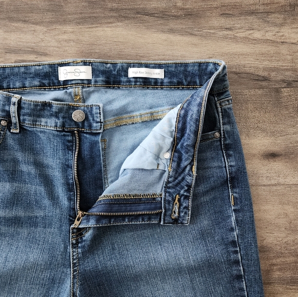 Jessica Simpson High Rise Skinny Ankle Blue Jeans Women's Size 14 - Picture 4 of 15